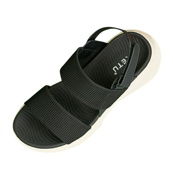 Siilsaa Shoes for Women Womens Arch Support Ladies Comfort Lightweight Soft Yoga Mat Sandals Black,6.5