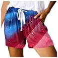 thumbnail image 1 of Siilsaa Shorts for Women Womens 2024 Casual Shorts Waist Drawstring Front Pockets Comfy Elastic Summer Shorts with Pockets Red,L, 1 of 1