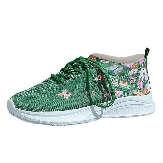 Siilsaa Slip ins Walking Shoes Women Hands Free Orthopedic Slip on Sneakers Green,7