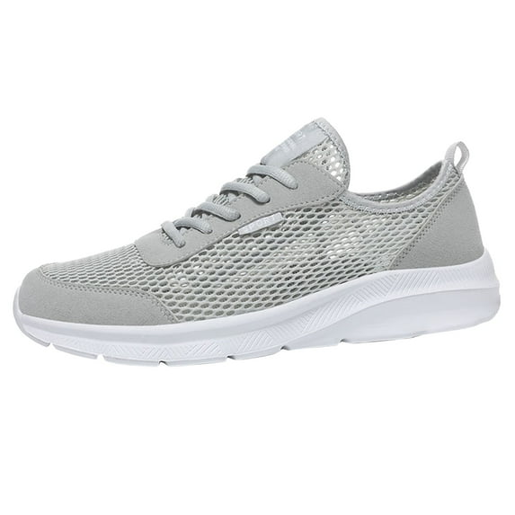 Siilsaa Sneakers Men Classic Slip On Sneakers Mesh Gym Shoes Non Slip Workout Sneakers Grey,12.5