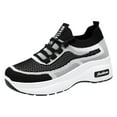 thumbnail image 1 of Siilsaa Sneakers Women Walking Shoes Lightweight Breathable Mesh Air Lace-up Cushion Sneakers Black,7.5, 1 of 5