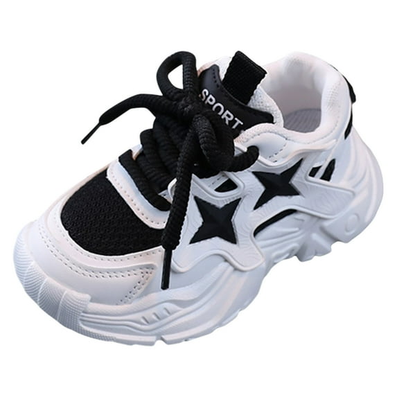 Siilsaa Sneakers for Toddlers Tennis Running Sports Athletic Lightweight Breathable Sneakers for Little/Big Kids Black,6-7 Years