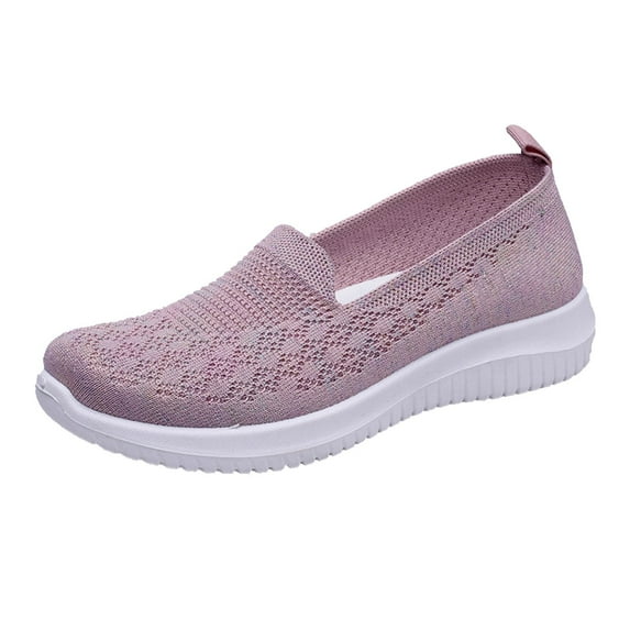 Siilsaa Sneakers for Women Princess Wide Women's Shoes Slip-On Sneaker Pink,7