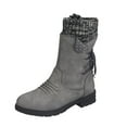 thumbnail image 1 of Siilsaa Snow Boots for Women Winter Waterproof Shoes Thickened Lined Frosty Warm Outdoor Boots Grey,8, 1 of 5
