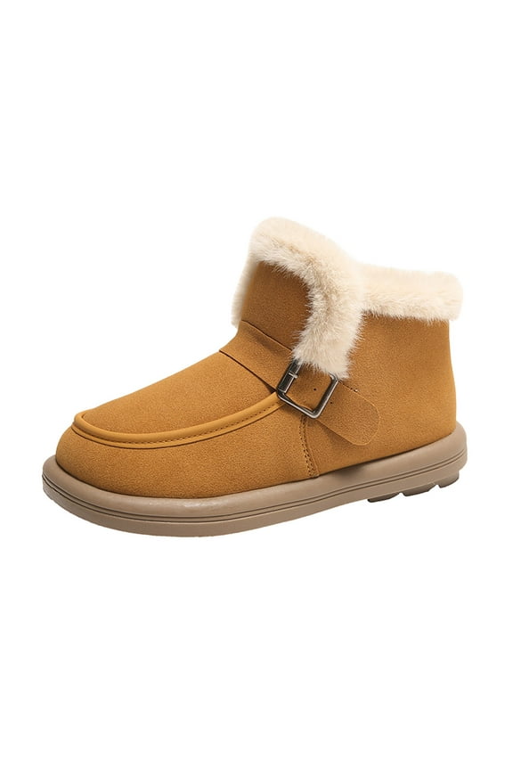 Women'S Snow Boots Women Snow Slip on Waterproof Boots Brown,7