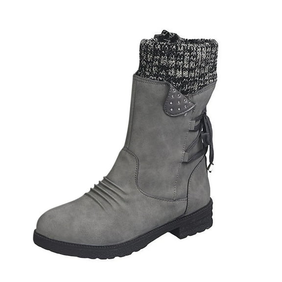 Siilsaa Snow Women Boots Women's Snow Boots Grey,6.5