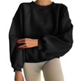 thumbnail image 1 of Siilsaa Sweatshirts for Women Plus Size Womens Oversized Sweatshirt 2024 Casual Crewneck Long Sleeve Colorblock Pullover Tunic Tops Outfits Black,2XL, 1 of 4