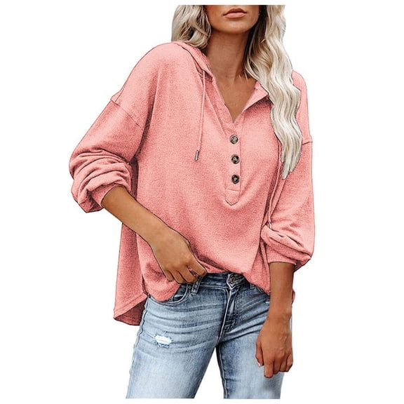Siilsaa Sweatshirts for Women Womens Tops Casual Long Sleeve Sweatshirt Shirt Crewneck Pullover T Shirts Loose Blouses Pink,XL