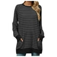 thumbnail image 1 of Siilsaa Sweatshirts for Women Zipper Front Women's Oversized Cropped Sweatshirts Crewneck Workout Pullover Tops Black,M, 1 of 5