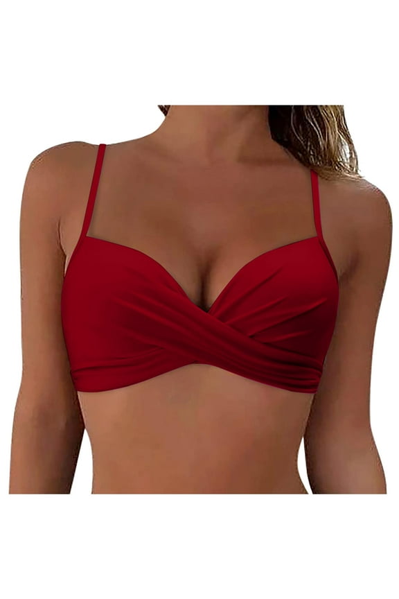Women Underwire Bikini Top Only Push Up Swim Top Bra Swimsuit Tops Padded Bathing Suit Top ,M