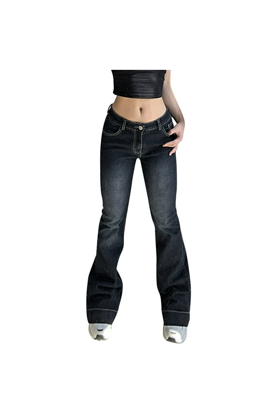 Tall Women Jeans Women High Waisted Cargo Pants Wide Leg Casual Pants Combat Military Trousers Blue,S