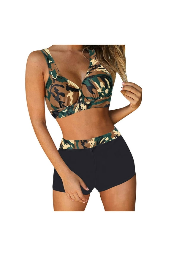 Tankini Swimsuits for Women Women's 2 Piece Bikini Set Back Braided Straps with Reversible Bottom AG,L