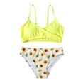 thumbnail image 1 of Siilsaa Teen One Piece Swimsuit Girls Tankini Swimsuit Two Piece Bathing Suit with Adjustable Strap Yellow,130, 1 of 6