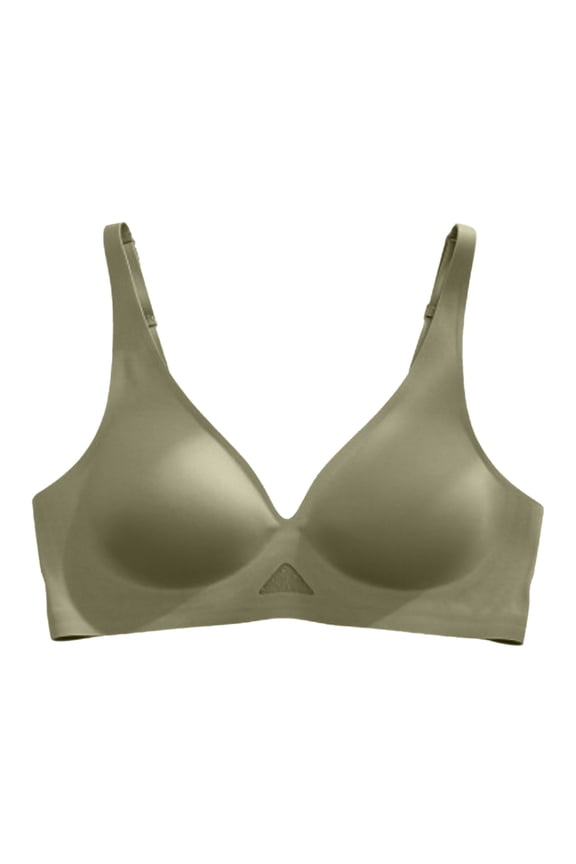 The Bra Sexy Unlined Balconette Demi-Cup Underwire Lace Bra Green,L