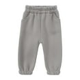 thumbnail image 1 of Siilsaa Toddler Baby Girl Clothes 3 6 9 12 18 24 Months Fall Outfits Solid Long Sleeve Sweatshirt Tops + Pants Set Grey,90, 1 of 4