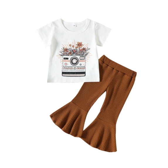 Siilsaa Toddler Girl Outfits Girls 2 Piece Outfits Short Sleeve Twist Wrap Top and Tie Front Shorts Set White,70