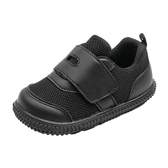Siilsaa Toddler Girl Sneakers Easy Fasten Walking Shoes Toddler Lightweight Casual Canvas Shoes with Hook and Loops Black,3.5-4 Years