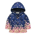 thumbnail image 1 of Siilsaa Toddler Jacket Zip Rain Jacket Kids Hooded Coat Casual Lightweight Waterproof Windbreaker Navy,6-7 Years, 1 of 1