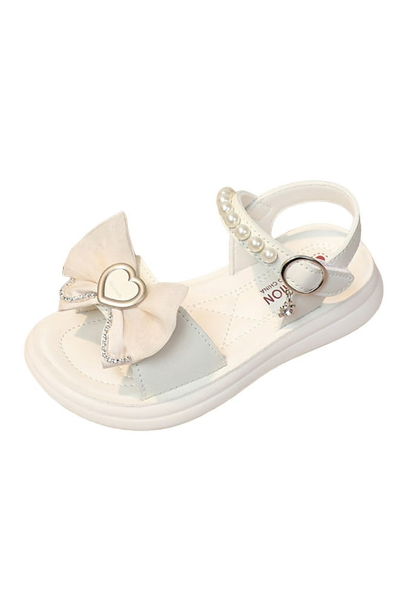 Toddler Sandals Summer Shoes First Walker Crib Dress Shoes White,4