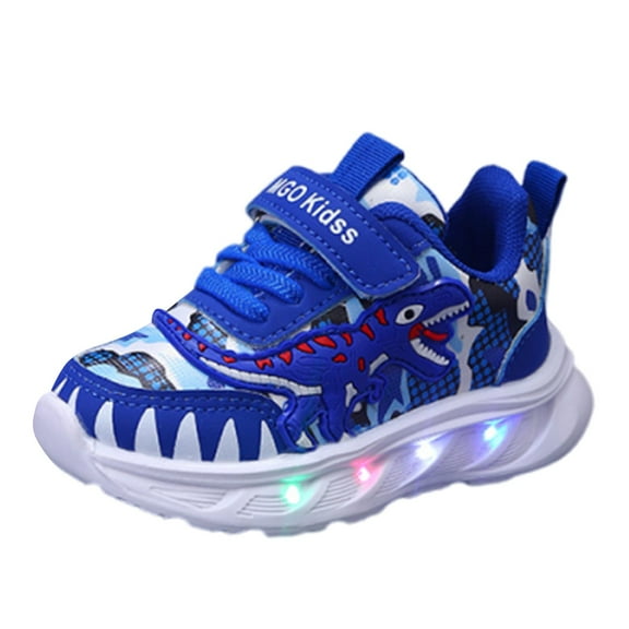 Siilsaa Velcro Shoes for Boys Gvdentm Toddler Shoes Boys/Girls LED Light Shoes Casual Shoes Sports Shoes Blue,5.5-6 Years