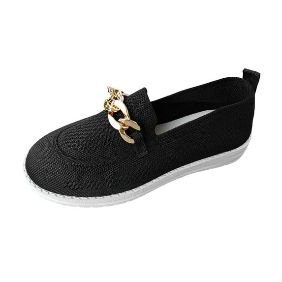 Siilsaa Walking Shoes Women Casual Sock Sneakers Lightweight Comfy Breathable Pull-on Shoes(Black,6.5)