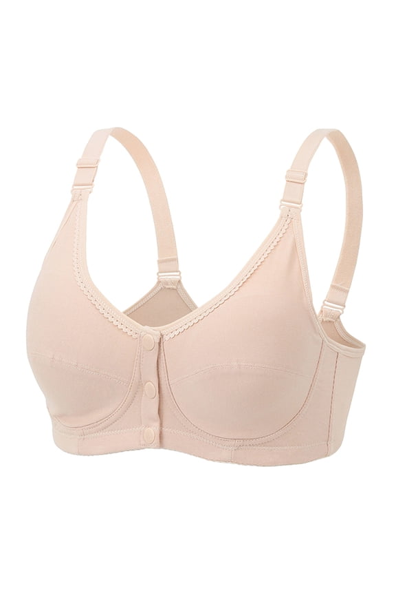 Wireless Bra for Women Women's Sexy Triangle Bralette Comfort Full Coverage Bra Front Close Deep V Seamless Wireless Adjustable Bras Beige,80