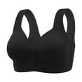 thumbnail image 1 of Siilsaa Wireless Strapless Bra Racerback Full Figure Underwire Women's Front Close Bra Plus Size Seamless Unlined Bra For Large Bust Black,46, 1 of 2