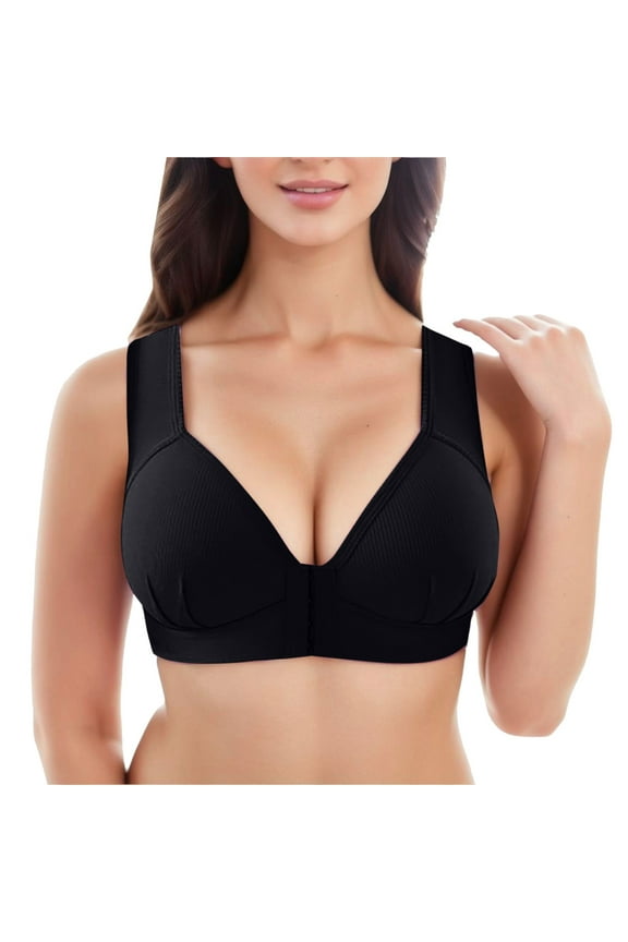 Womans Bra Sexy Lingerie Underwire Lace Mesh Bra Embroidery Bra Underwear for Women Black,L