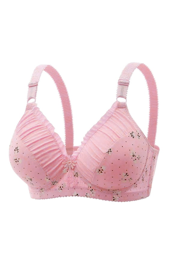 Womans Bra Women's Full Coverage Unlined Underwire, Lace & Mesh See, Plus Size Lingerie Inspired Retro Bra Pink,36