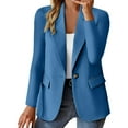 thumbnail image 1 of Siilsaa Women Blazers Lightweight Notched Lapel Pockets Button Work Office Blazer Jacket Suit Blue,S, 1 of 5