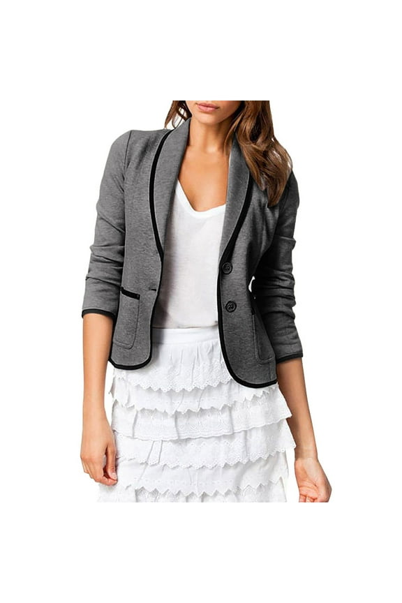 Women Blazers & Jackets Casual Work Office Blazer Lightweight Stretch Ponte Jacket Dark Gray,XL