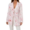 thumbnail image 1 of Siilsaa Women Blazers & Jackets Ruched Sleeve Lightweight Work Office Blazer Jacket A,L, 1 of 5