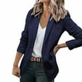 thumbnail image 1 of Siilsaa Women Blazers & Jackets Women's Long Sleeve Classic Draped Open Front Lightweight Blazer Navy,XL, 1 of 4