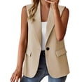 thumbnail image 1 of Siilsaa Women Blazers & Jackets Womens Casual Blazer Fall Fashion Long Sleeve Open Front Work Office Suit Khaki,2XL, 1 of 4