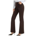 thumbnail image 1 of Siilsaa Women Bootcut Dress Pants Business Casual Work Pants with Pockets Pull On Regular Slacks for Office Coffee,XL, 1 of 4