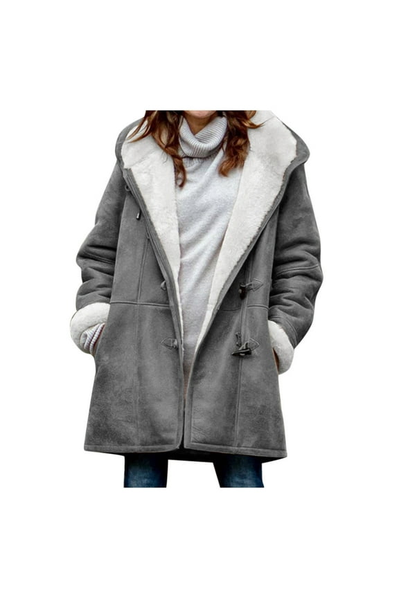 Women Coats Winter Crop Hooded Puffer Jacket Zip Up Winter Quilted Warm Short Jacket Outerwear Grey,XL