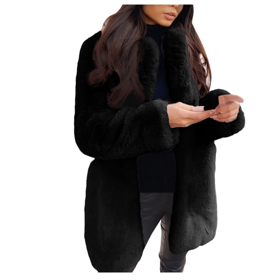 Siilsaa Women Coats Winter Plus Size Winter Casual Jackets Long Sleeve Zip Up Puffer Jacket Padded Outerwear Coats Black,2XL