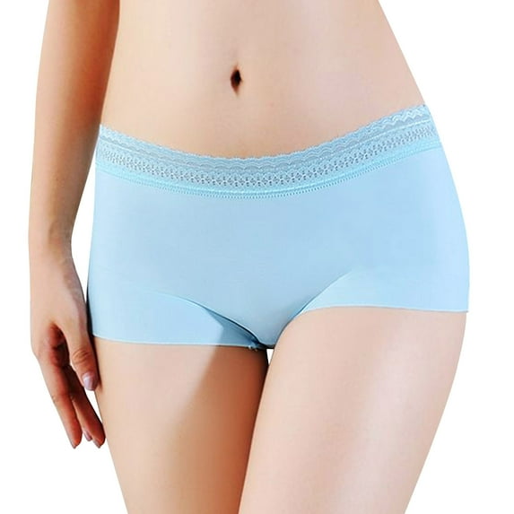 Siilsaa Women Cotton File Lifting Boxer Panties Women Anti Glare Leggings Bikini for Women Underwear Cotton Light Blue,L