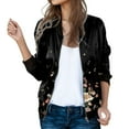 thumbnail image 1 of Siilsaa Women Jackets for Spring Women's Jean Jacket Frayed Washed Button Up Cropped Denim Jacket With Pockets Black,L, 1 of 5