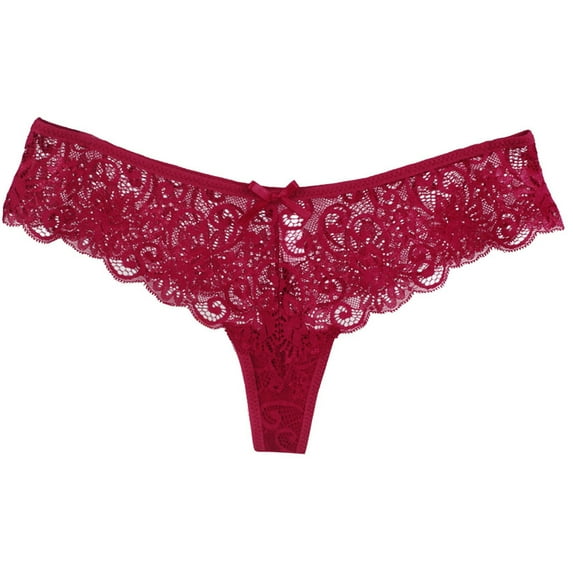 Siilsaa Women Lace Sexy T Pants Low Waist Panties Thong Panties Ladies Panties Size 6 Red,S