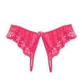 thumbnail image 1 of Siilsaa Women Panties Open File Slit Sex Lace Thong Low Waist Panties Women Briefs Underwear Hot Pink,One Size, 1 of 3