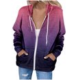 thumbnail image 1 of Siilsaa Women'S Fall Clothes Womens Long Sleeve Button Down Plaid Shirts Flannel Hooded Shacket Jacket Hoodie Coats Purple,2XL, 1 of 5