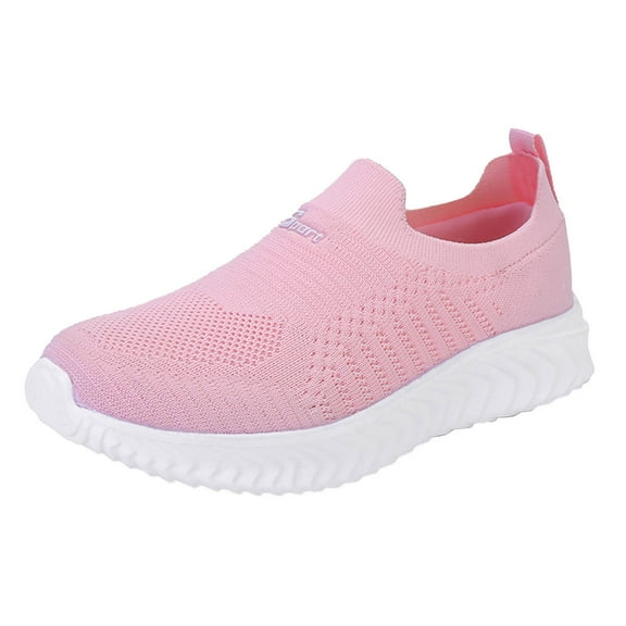 Siilsaa Women'S Fashion Sneakers Slip On Sneakers Breathable Walking Shoes Knitted Comfort Fashion Sock Shoes Pink,6.5