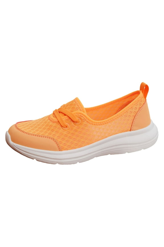 Women'S Sneakers Atheltic Sport Running Shoes Lightweight Casual Lace-up Walking Sneakers Orange,7.5