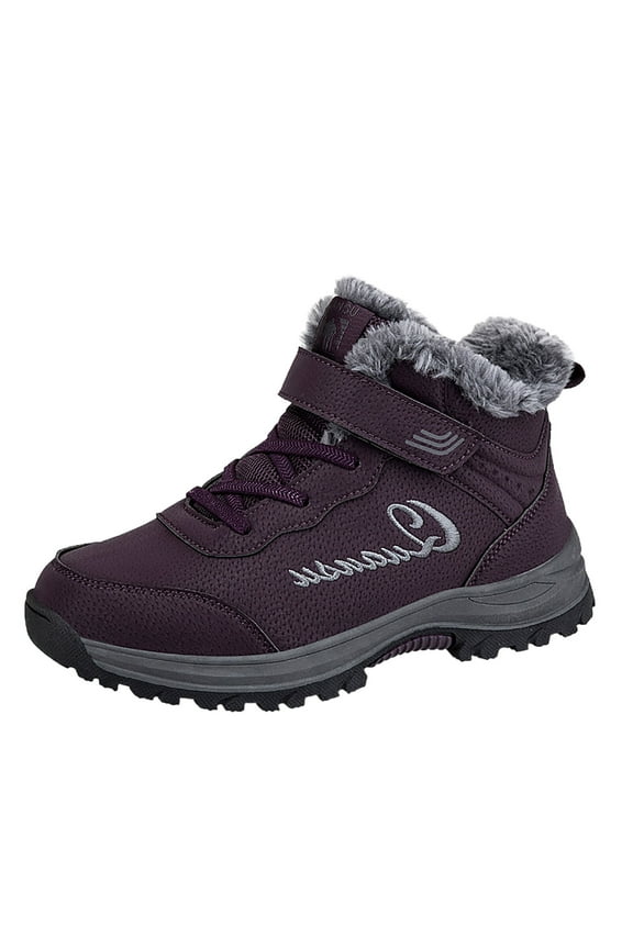 Women'S Snow Boots Men's and Women's Classic Lined Puff Boot Winter Boots Purple,7.5