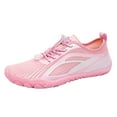 thumbnail image 1 of Siilsaa Women Sneakers Wide Fashion Sneaker Walking Lace-up Running Shoes Pink,8.5, 1 of 5
