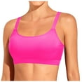 thumbnail image 1 of Siilsaa Women Sports Bra Bikini Tops Scoop Neck Bathing Suits Top Padded Swim Crop Tops Only Hot Pink,XXL, 1 of 5