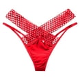 thumbnail image 1 of Siilsaa Women Underwear Thongs Lace Bikini Panties G String Thong Stretch Ladie Brief Thong Ladies Tights Suite Full Body Red,One Size, 1 of 4