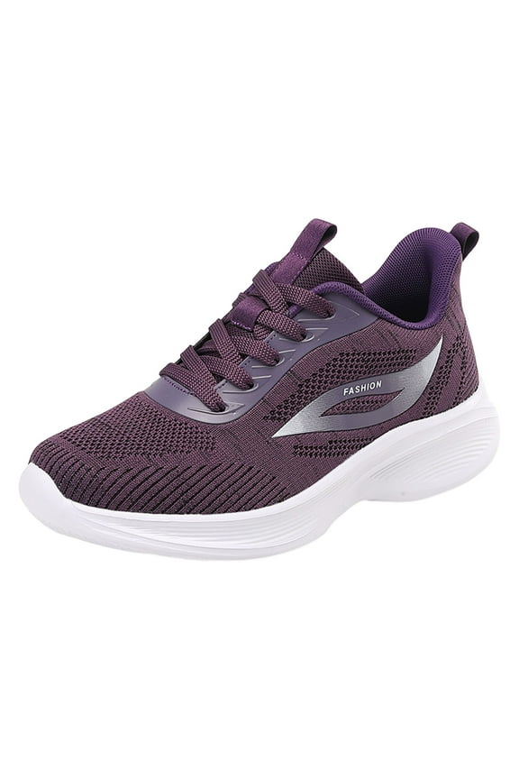 Women's Athletic Walking Shoes Slip On Casual Mesh-Comfortable Tennis Workout Sneakers Purple,8