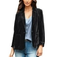 thumbnail image 1 of Siilsaa Women's Blazers & Suit Jackets Open Front Cardigan Jacket Work Office Blazer Black,M, 1 of 4